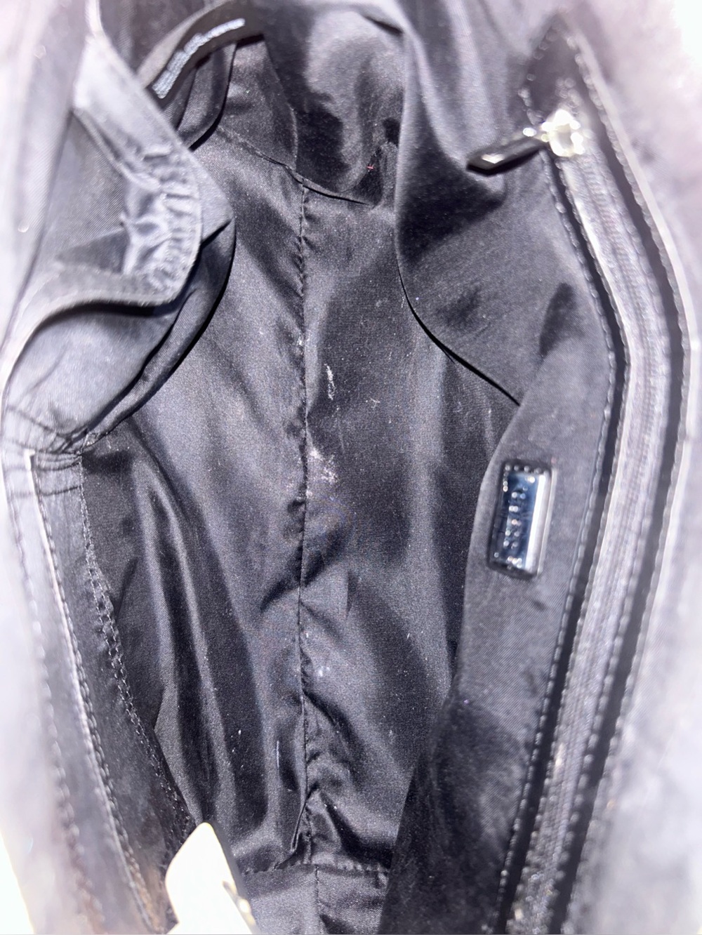 Brown Guess Black Interior Tote with Zip Pocket